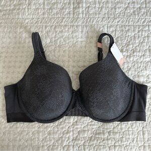 Cacique Bra 46DD Gray Lace Lightly Lined T Shirt Underwire Plus Size New!
